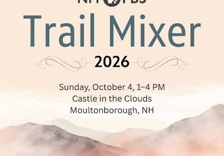 A NH PBS &ldquo;Trail Mixer 2026&rdquo; event poster, Sunday Oct 4 1&ndash;4 PM at Castle in the Clouds, Moultonborough, NH.